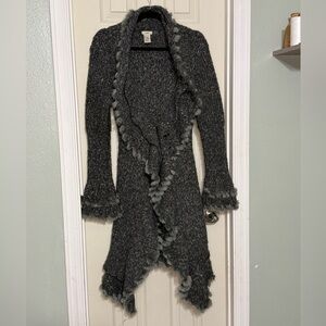 Escio Women’s Small Long Sleeve Cardigan Sweater Gray